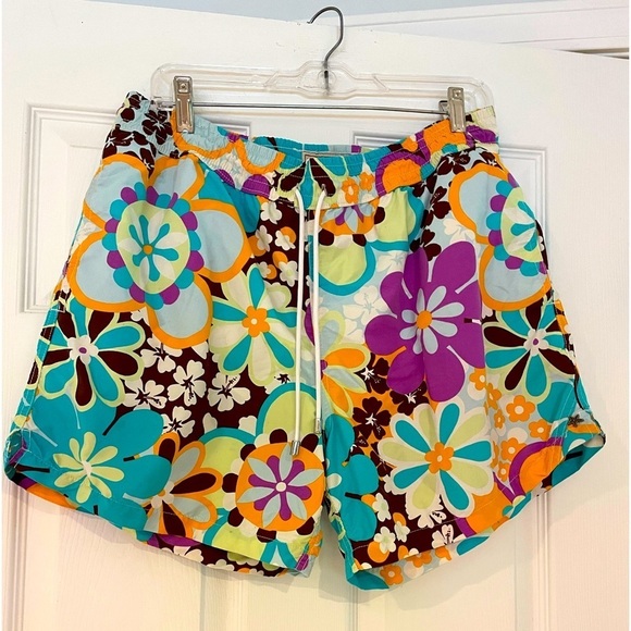 BAYAHIBE FRENCH MADE SWIM TRUNKS IN BRIGHT FLORAL PRINT - Picture 1 of 4